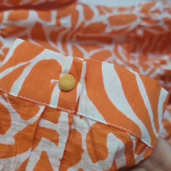 NWOT Rachel Zoe Vibrant Orange Patterned Dress - Picture 4 of 6